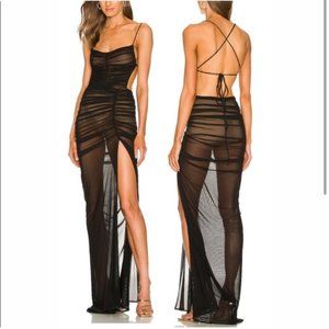 NWOT Michael Costello x REVOLVE Follie Gown in Black size small